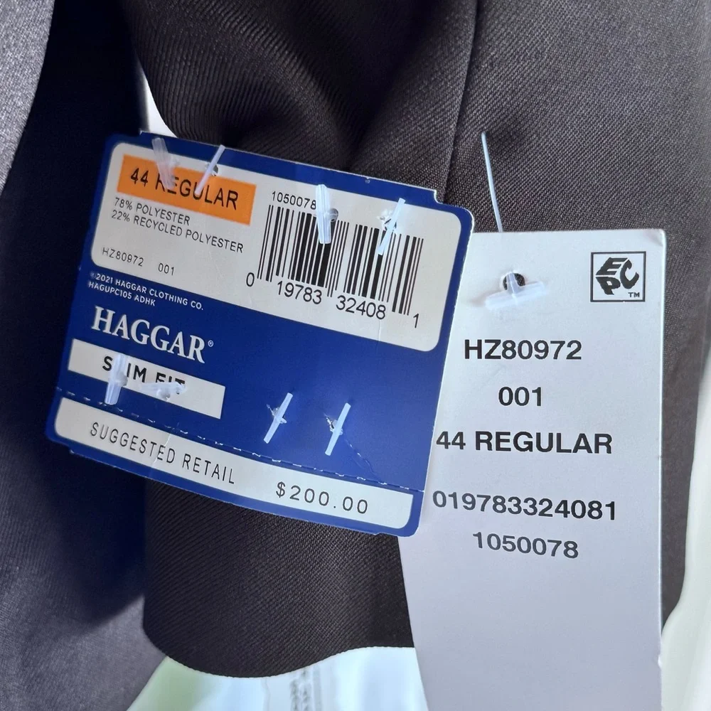 NWT Haggar Smart Wash® Slim Fit Suit Jacket – Black,‎ Medium